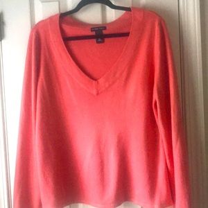 New York & Company peach v-neck sweater